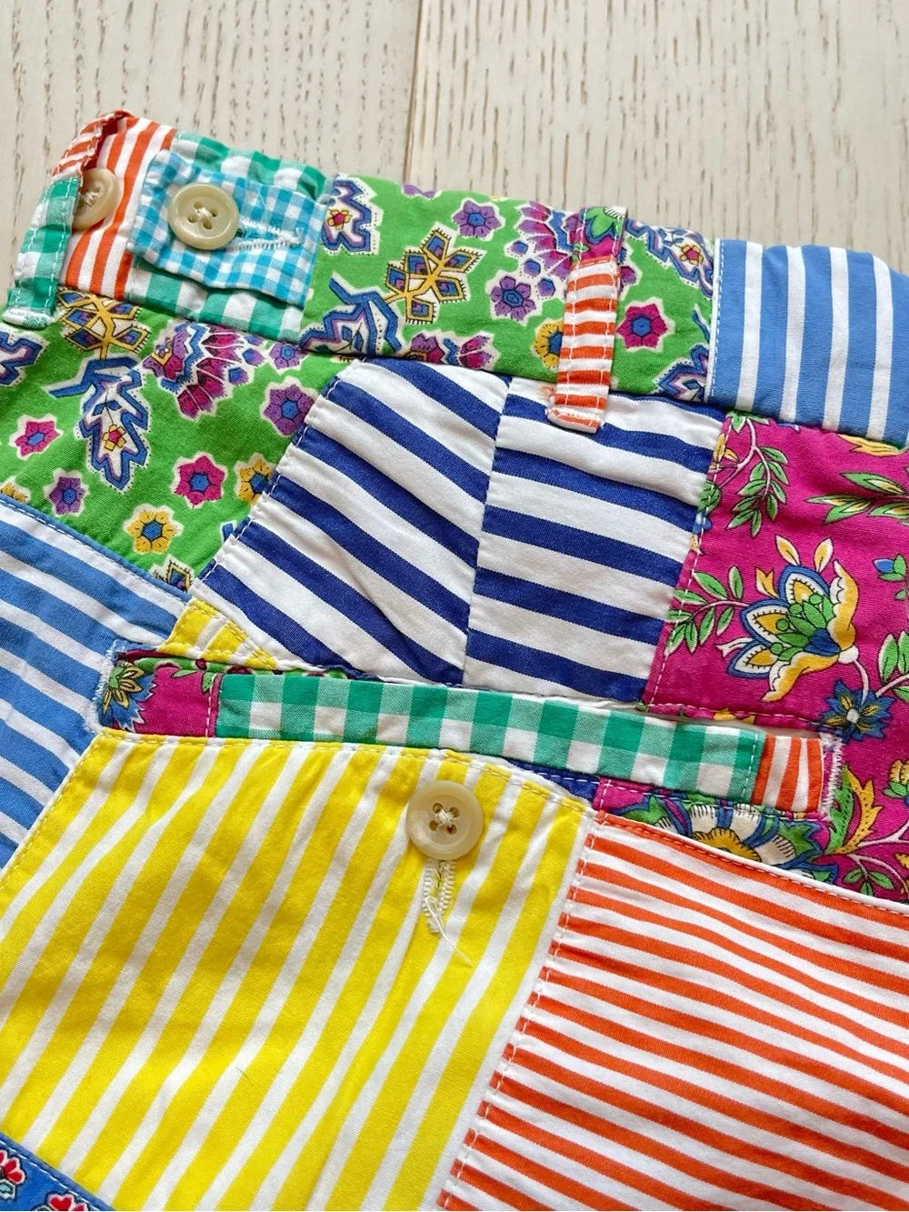 Polo Ralph Lauren Vintage Y2K patchwork colorblock colorful Cotton Shorts 35